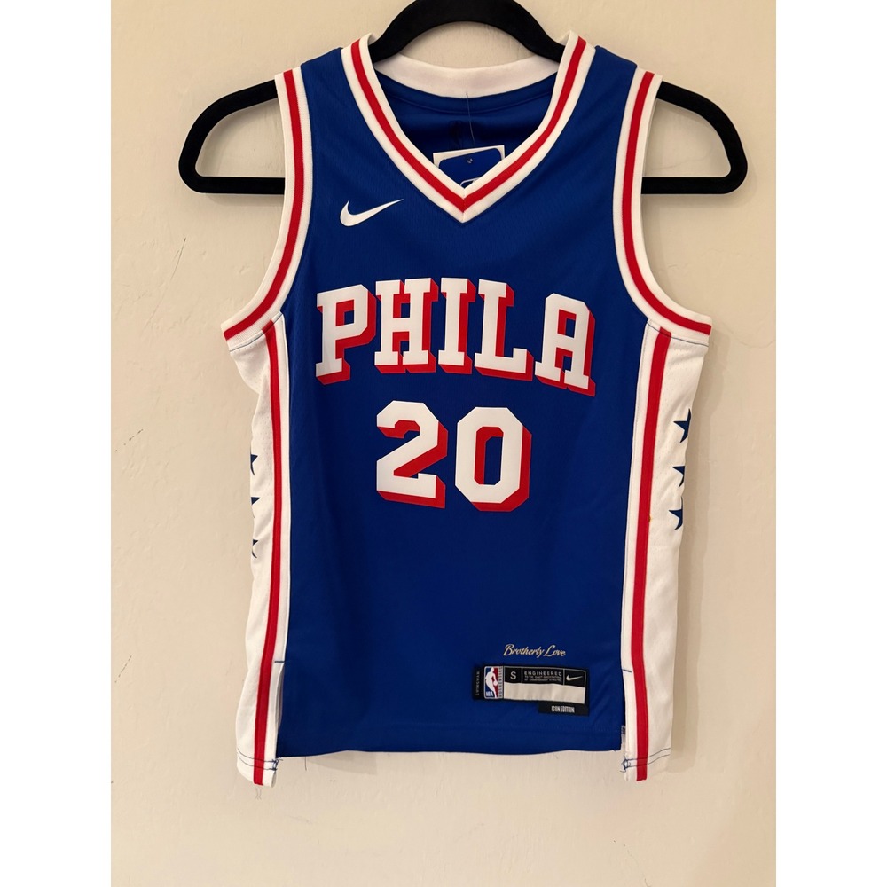 Nike Kids Philadelphia 76ers Jared McCain 20 Icon Edition Jersey Blue Small -NWT